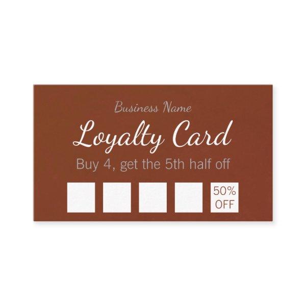 Simple Modern Terracotta Watercolor Business Loyal Loyalty Card