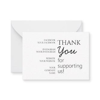 Simple, Modern, Thank You Flat Note Card