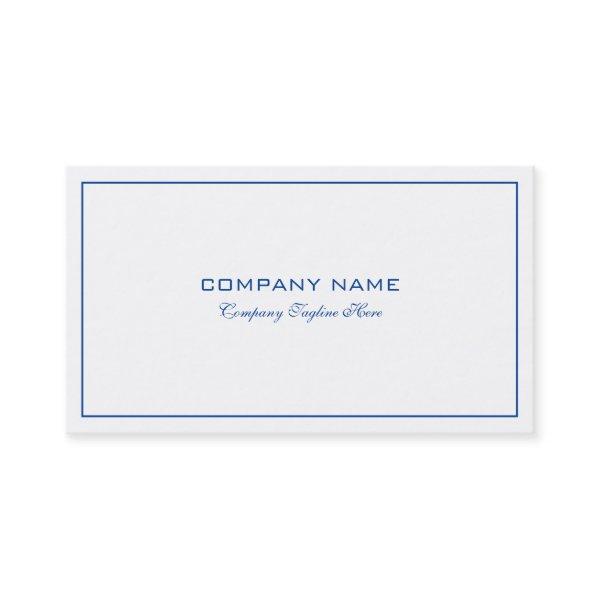Simple Modern Tin  Blue Border On White