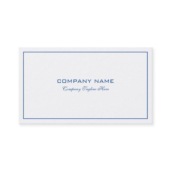 Simple Modern Tin Blue Border On White