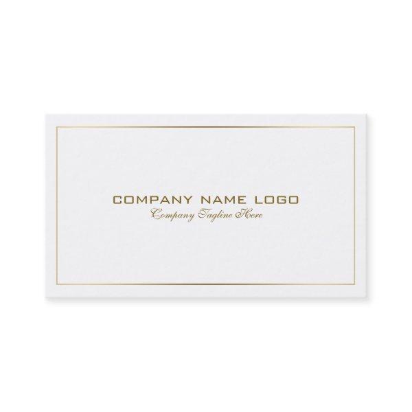 Simple Modern Tin Gold Border On White