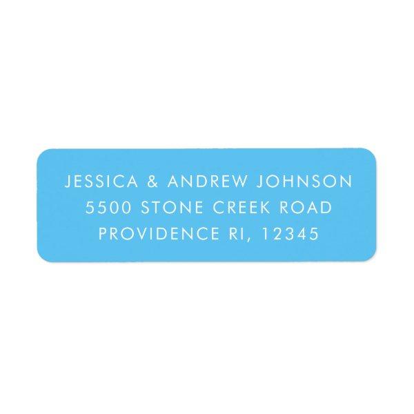 Simple Modern Unique Sky Blue Return Address Label
