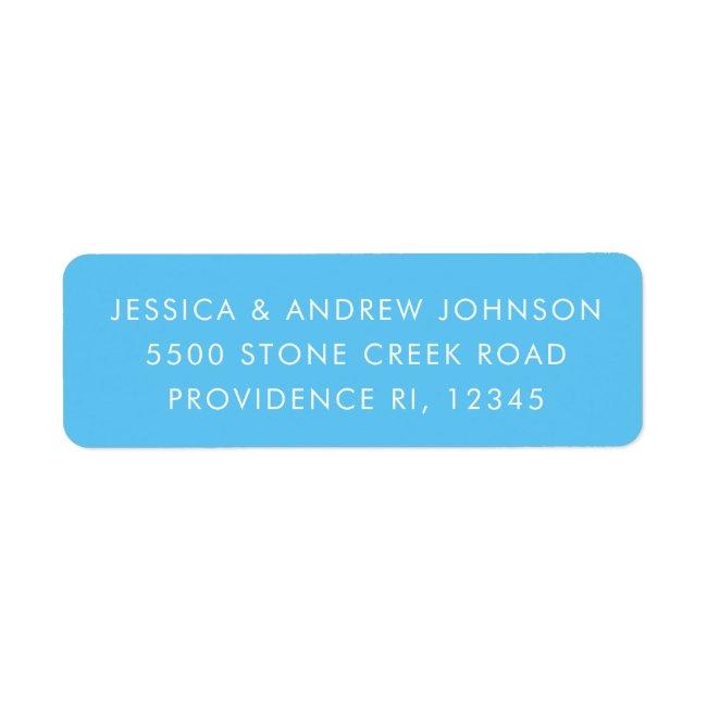 Simple Modern Unique Sky Blue Return Address Label
