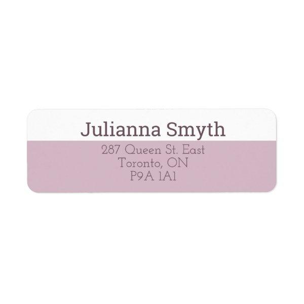 Simple Modern White and Mauve Business Label