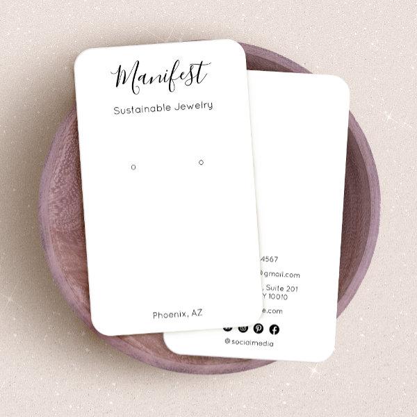 Simple Modern White Earring Display Card