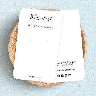 Simple Modern White Earring Display Card