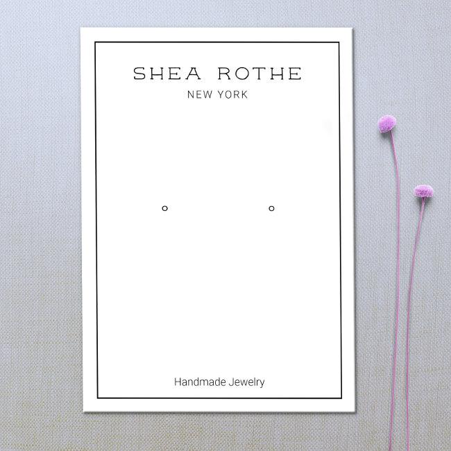 Simple Modern White Earring Display Card