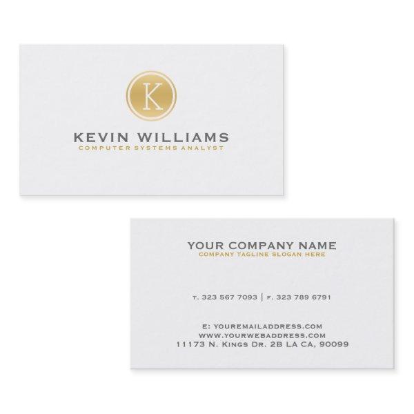 Simple Modern White & Gold Circle Accent