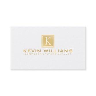 Simple Modern White & Gold Geometric Accent