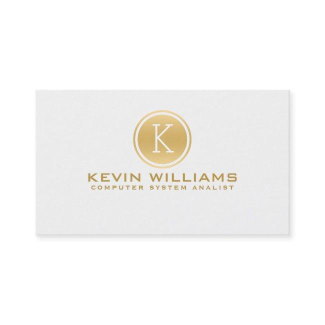 Simple Modern White & Gold Geometric Accent