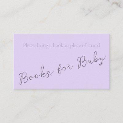 Simple Monogram Pale Lavender Book for Baby Shower