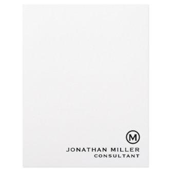 Simple Monogram Typographic Name Title Letterhead