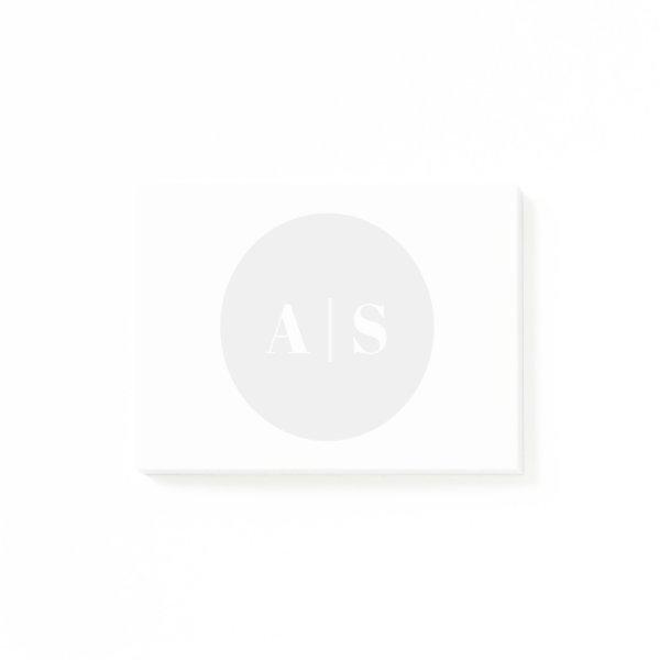 Simple Monogram Watermark Post-it Notes