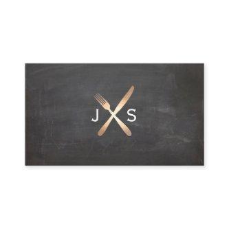 Simple  Monogrammed Personal Chef Catering Black
