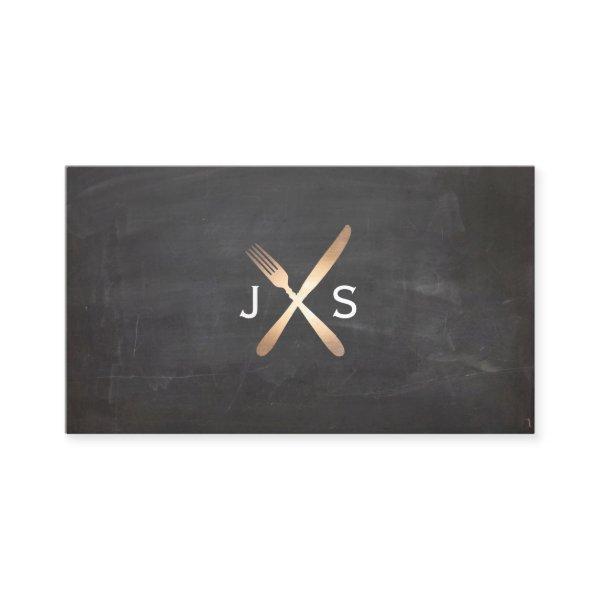 Simple  Monogrammed Personal Chef Catering Black