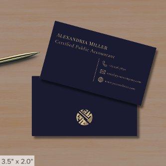 Simple Navy Blue and Gold