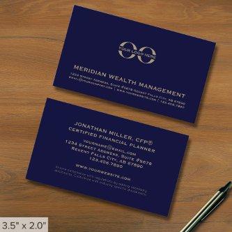 Simple Navy Blue and Gold Logo