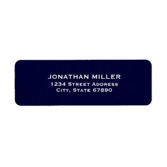 Simple Navy Blue and White Return Address Label