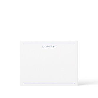 Simple Navy Blue Classic Double Lined Note Card