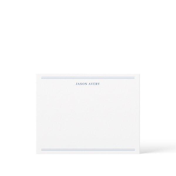 Simple Navy Blue Classic Double Lined Note Card