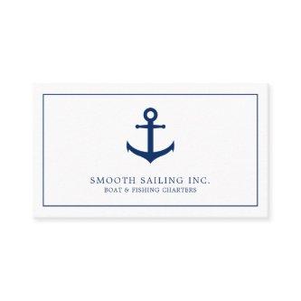 Simple Navy Blue White Nautical Anchor