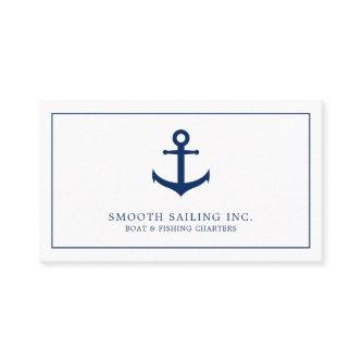 Simple Navy Blue White Nautical Anchor