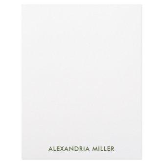 Simple Olive Typographic Name Stationery