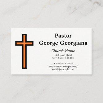 Simple Orange & Black Christian Cross