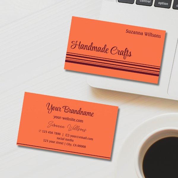 Simple Orange Red with Decor Stripes Classic