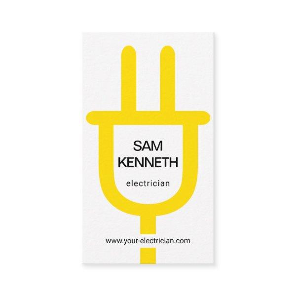 Simple Oversize Yellow Power Plug Electrician