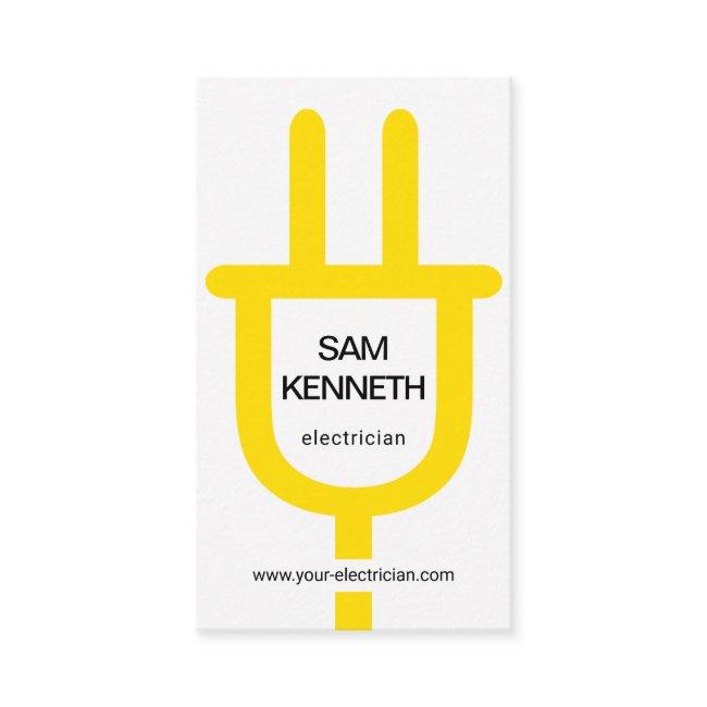 Simple Oversize Yellow Power Plug Electrician