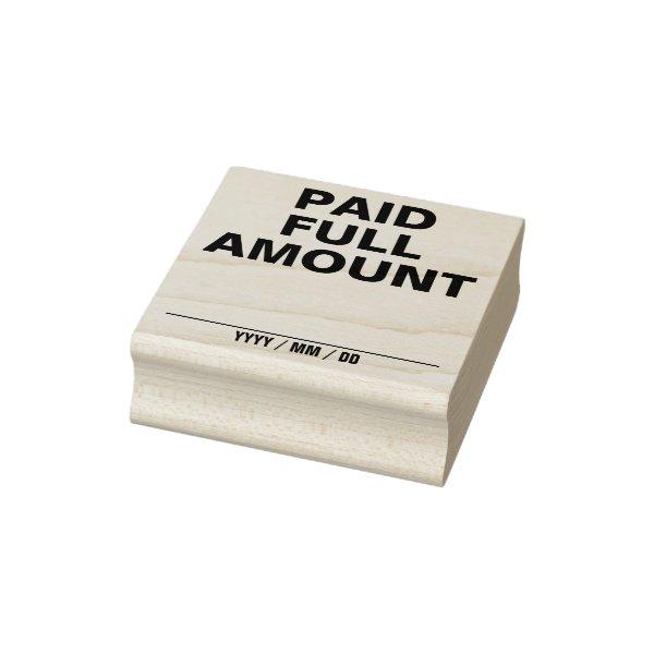 Simple "PAID FULL AMOUNT" Rubber Stamp