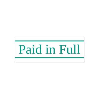 Simple "Paid in Full" Rubber Stamp