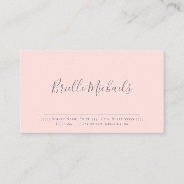 Simple Pale Pink With Gray Handwritten Script