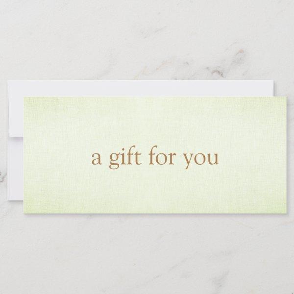 SIMPLE Pastel Lime  Green  Gift Certificate