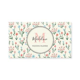Simple Pastel Pink Blue Flowers Pattern Business C