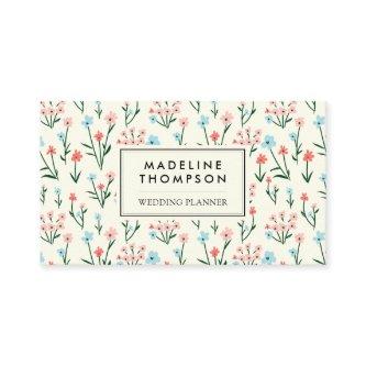 Simple Pastel Pink Blue Flowers Pattern