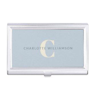 Simple Personalized Monogram and Name in Blue  Case