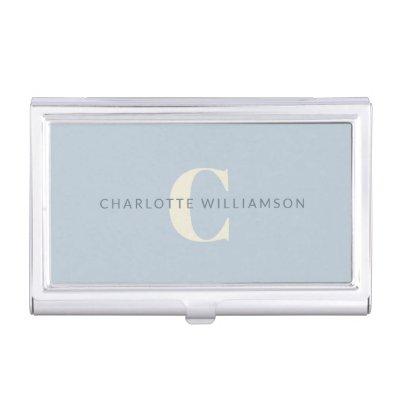 Simple Personalized Monogram and Name in Blue  Case