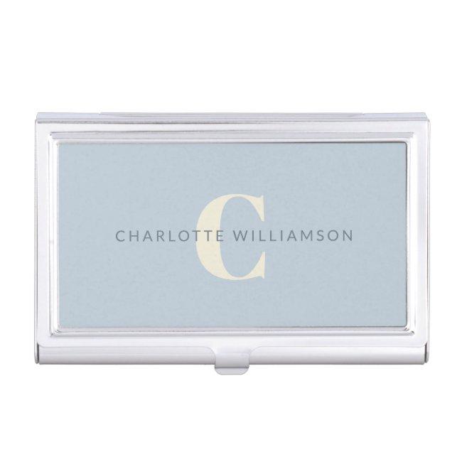 Simple Personalized Monogram and Name in Blue Case