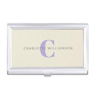 Simple Personalized Monogram and Name in Lavender   Case