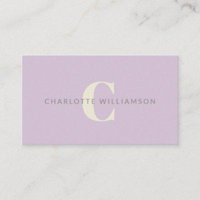 Simple Personalized Monogram and Name in Lilac