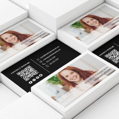 Simple Photo Professional QR Code Black