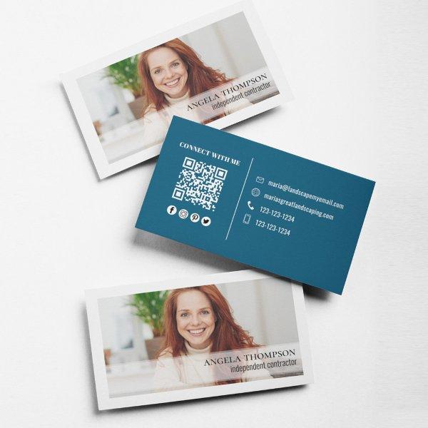 Simple Photo Professional QR Code Blue