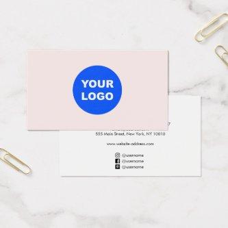 Simple Pink Add Your Logo with Social Media Icons