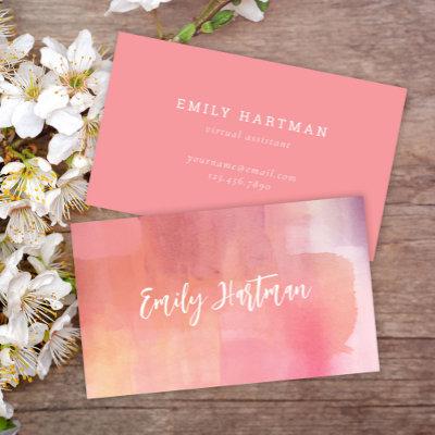 Simple Pink Blush Minimal Calligraphy Watercolor