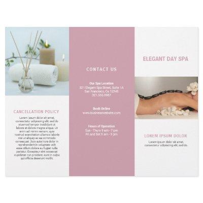 Simple Pink Elegant Spa Trifold Brochure