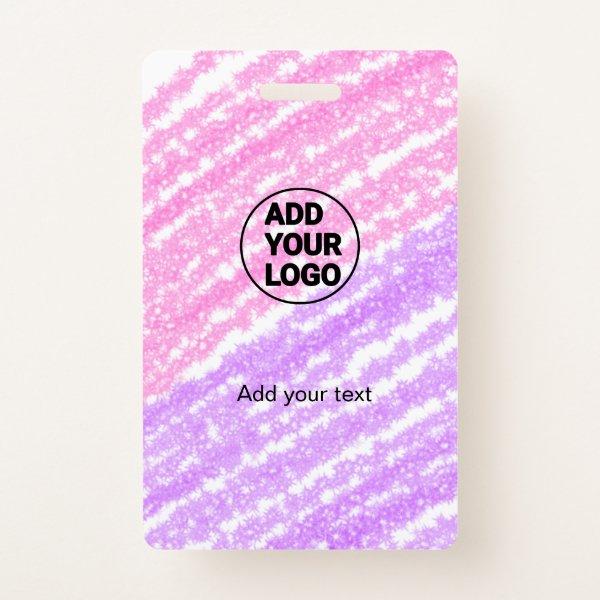 Simple pink glitter texture sparkle add logo text  badge
