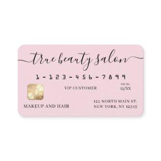 Simple Pink Gold Signature Script Credit Card