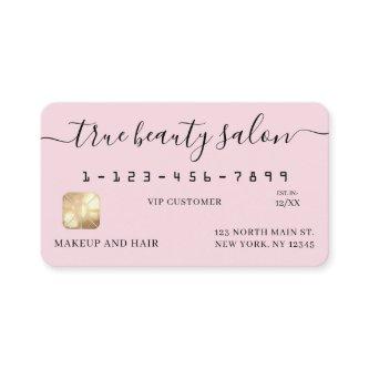 Simple Pink Gold Signature Script Credit Card